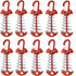 10 Pcs Fishbone Tent Stakes with Carabiners ， Aluminum Alloy & Stainless Steel Windproof Anchors with Carabiners， Deck Spring Tensioner for Camping Canopy, Hiking Gear，Essential for Mountain Climbing