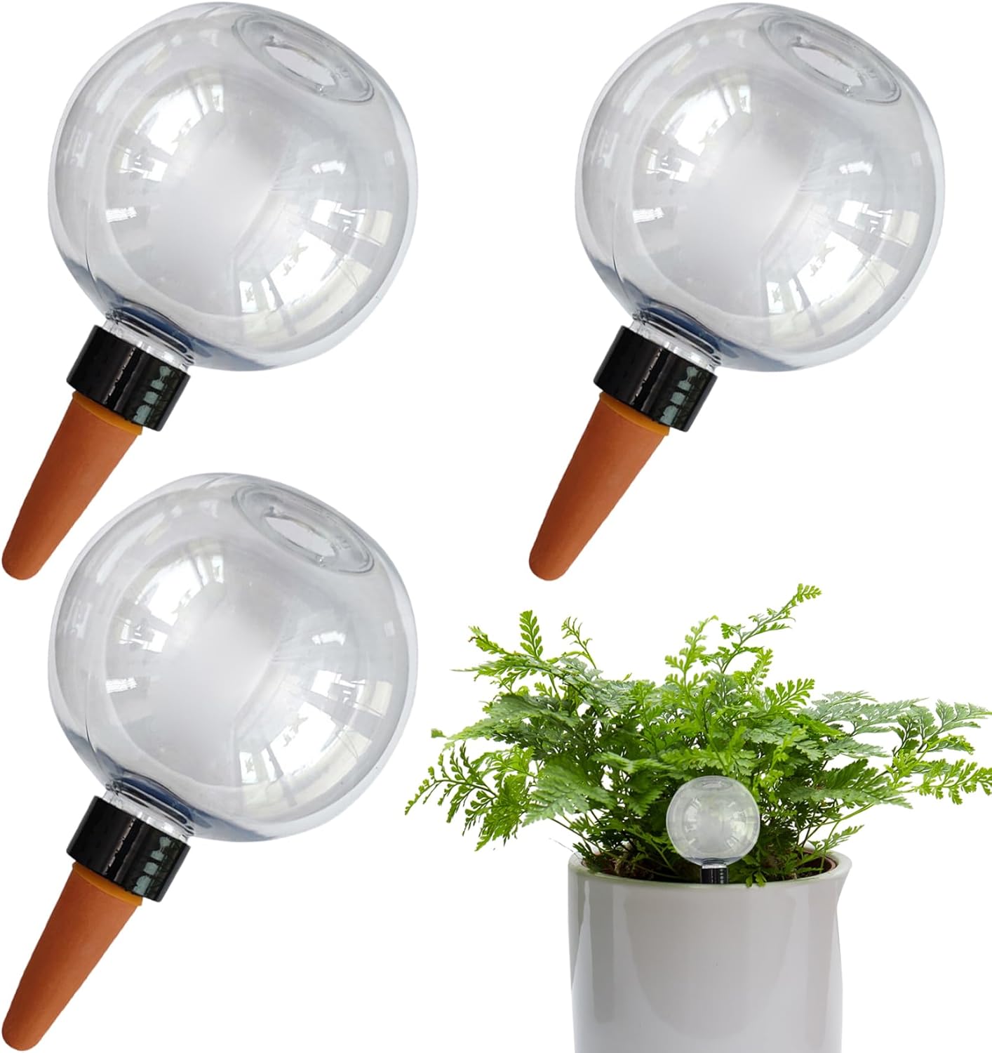 3PCS Plant Watering Globes, 500ml Self Watering Planter Insert, Transparent Plant Irrigation Devices for Indoor Potted Plants