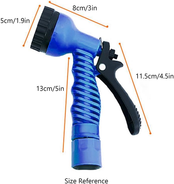 Expandable Garden Hose (16ft to 50ft), Aluminium Connector with 7 Functioning Nozzles, Multi-Purpose Garden Hose Sprayer, Garden Patio Sprayer for Watering Plants, Cleaning Cars or Pets (Blue)