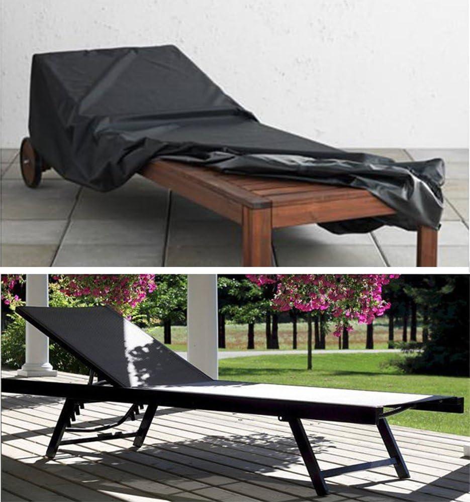 Sun Lounger Cover Waterproof Patio Chaise Lounge Chairs Cover Sunbed Recliner Protective Cover Outdoor Garden Furniture Cover 208 x 76 x 41/79cm