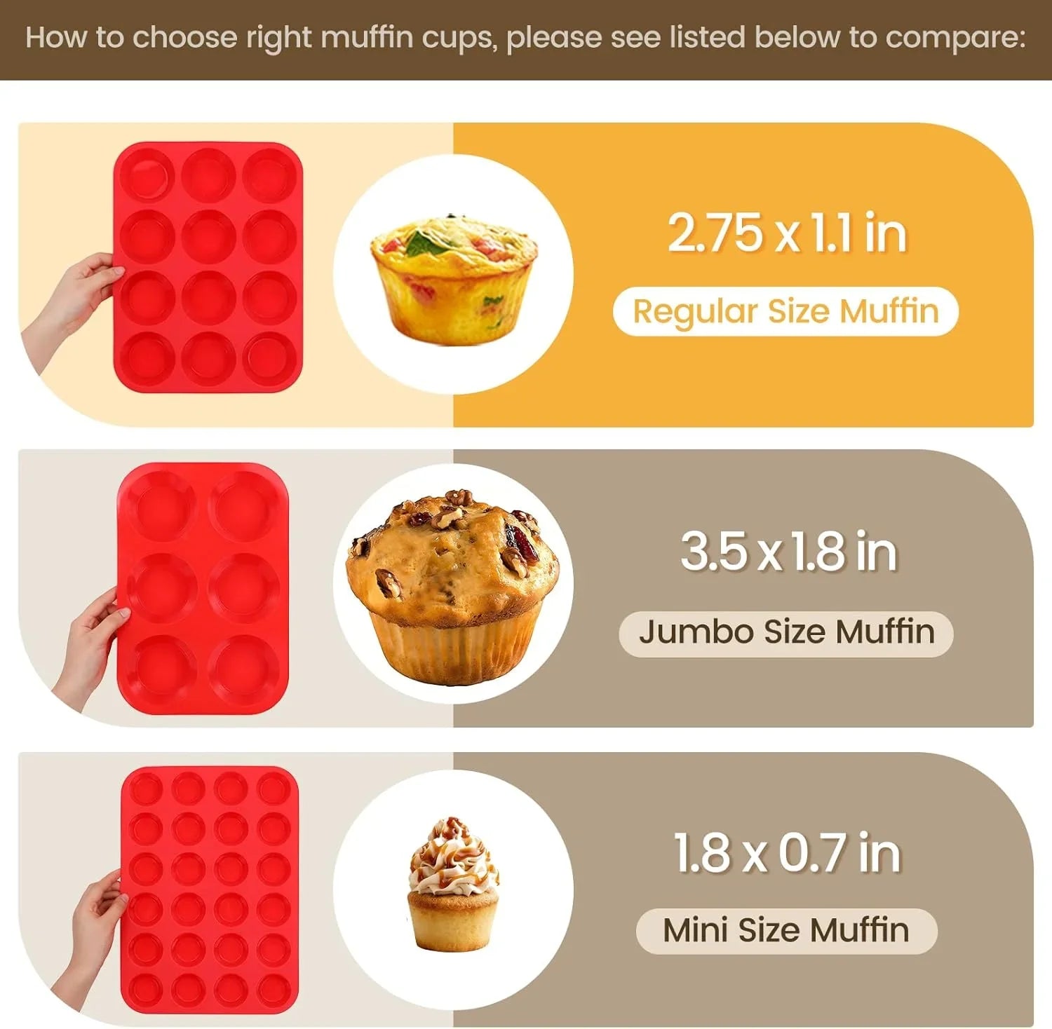 12 Cups Silicone Muffin Pan - Nonstick Cupcake 1 Pack Regular Size Mold for Baking 1pc: 12-Cup