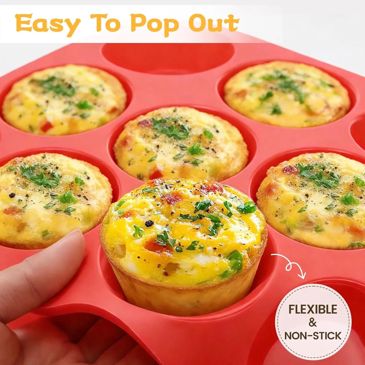 12 Cups Silicone Muffin Pan - Nonstick Cupcake 1 Pack Regular Size Mold for Baking 1pc: 12-Cup