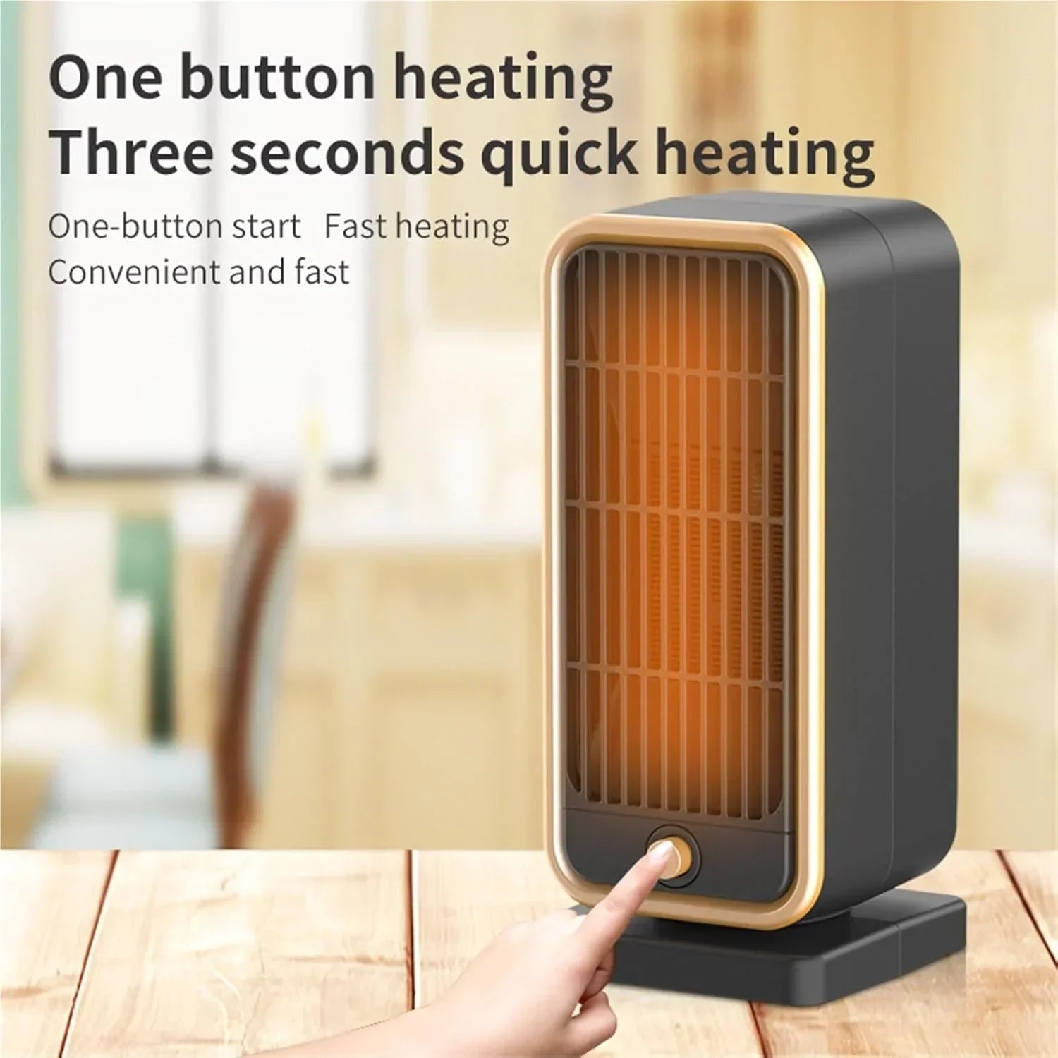 Electric heater - Indoor electric heater - Fan heater for household use - 500W - Ceramic heating element - Power plug