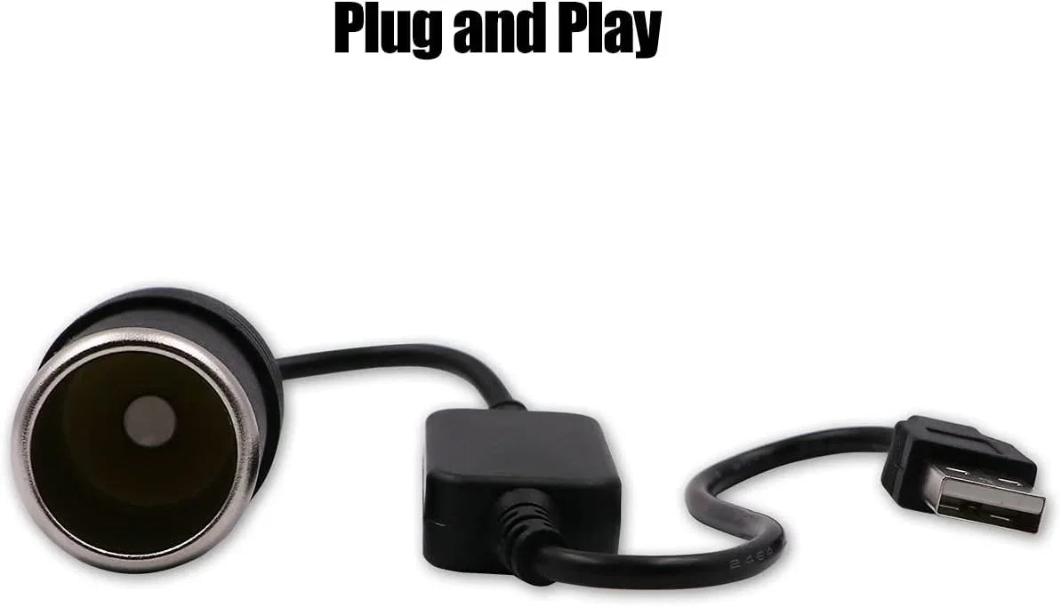 USB A male to 12V car cigarette lighter female adapter cable (max. 8W)