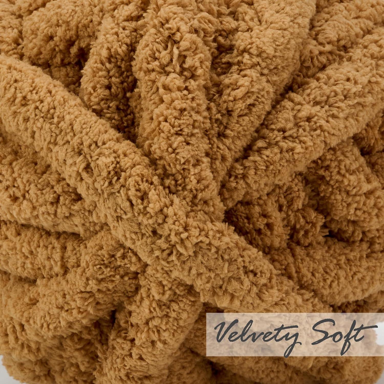 Chunky yarn - Hand-knitted blanket - 25 metres - Extra soft - DIY - Cushion - Blanket - Pet bed - brown