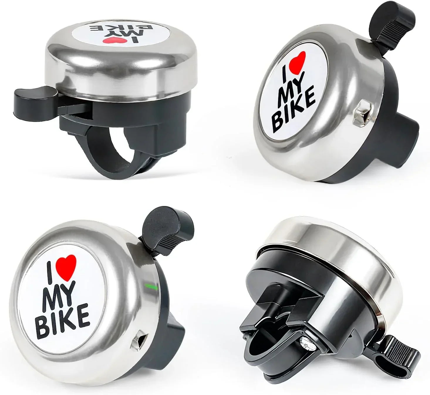 Bike bell - Classic nostalgic bell - Loud sound - Bike accessories - Kids' bike bell - Push bike bell - Adult bike bell - Hand-pulled - Black and silver
