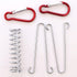 Veergesp-5-pack tent pegs - Red - Camping tent carabiner hook - Heavy metal - Awning accessory - For canvas tents