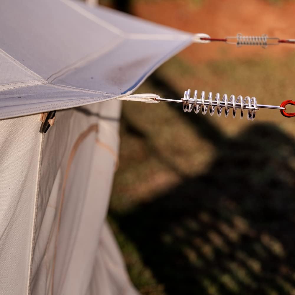 Veergesp-5-pack tent pegs - Red - Camping tent carabiner hook - Heavy metal - Awning accessory - For canvas tents