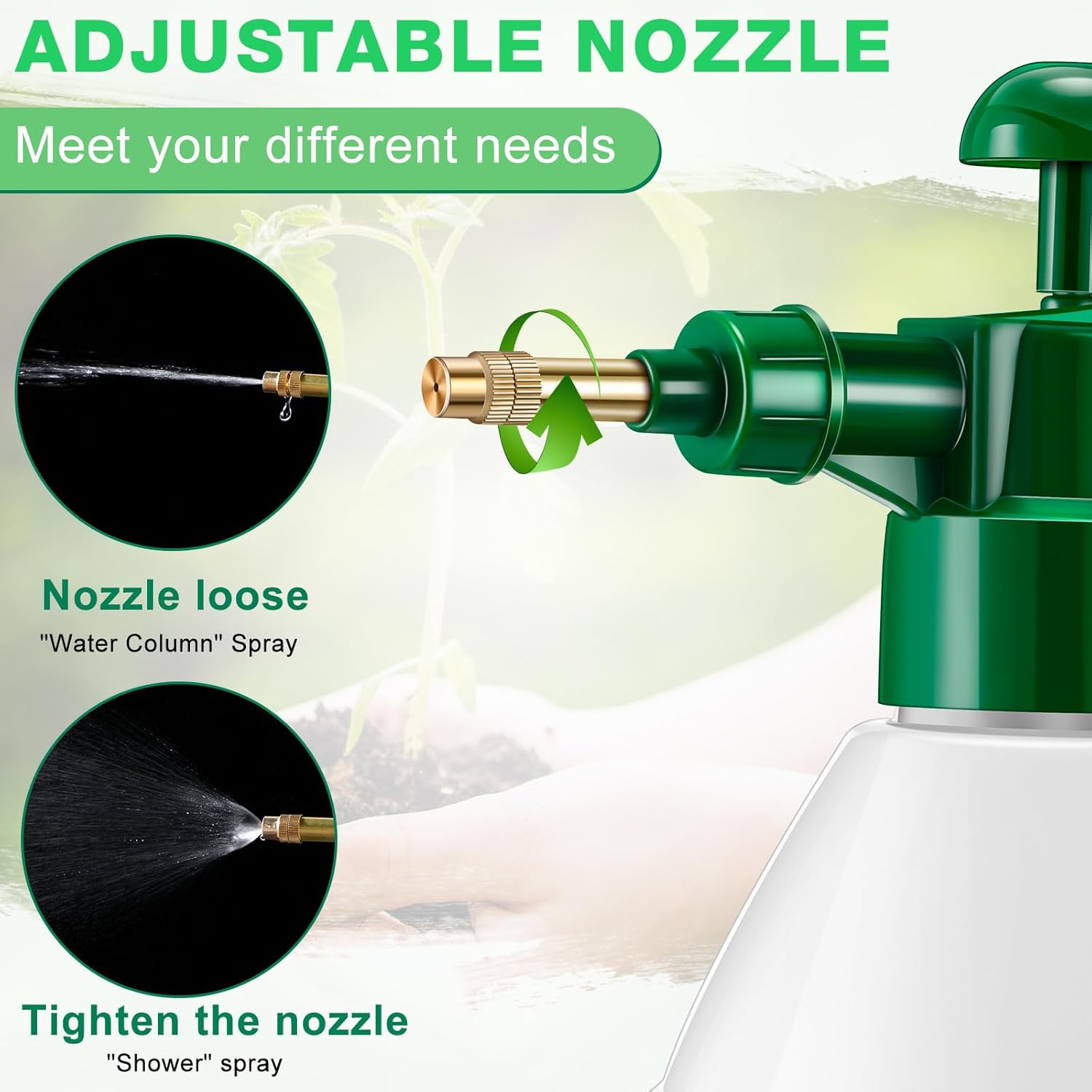 2 Pcs 27 oz Handheld Pump Spray Bottle Garden Mister Spray Bottles Lawn Pressure Hand Pump Sprayer with Adjustable Nozzle for Chemicals Watering Weeds Plants and Cleaning (Green)