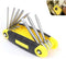 Folding Screwdriver Set, 8-in-1 Foldable High Leverage Screwdriver with Non-slip Handle, Carbon Steel Rustproof Portable Tool, Repair Tool for Car & Bike & Home (Yellow)