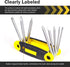 Folding Screwdriver Set, 8-in-1 Foldable High Leverage Screwdriver with Non-slip Handle, Carbon Steel Rustproof Portable Tool, Repair Tool for Car & Bike & Home (Yellow)