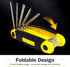 Folding Screwdriver Set, 8-in-1 Foldable High Leverage Screwdriver with Non-slip Handle, Carbon Steel Rustproof Portable Tool, Repair Tool for Car & Bike & Home (Yellow)