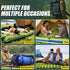 Double Sleeping Pad - Self Inflating 4" Extra-Thick for 2 Person with Pillow Built-in Foot Pump Inflatable Sleeping Mat for Backpacking, Hiking, Traveling, Tent, Portable Camping Mat