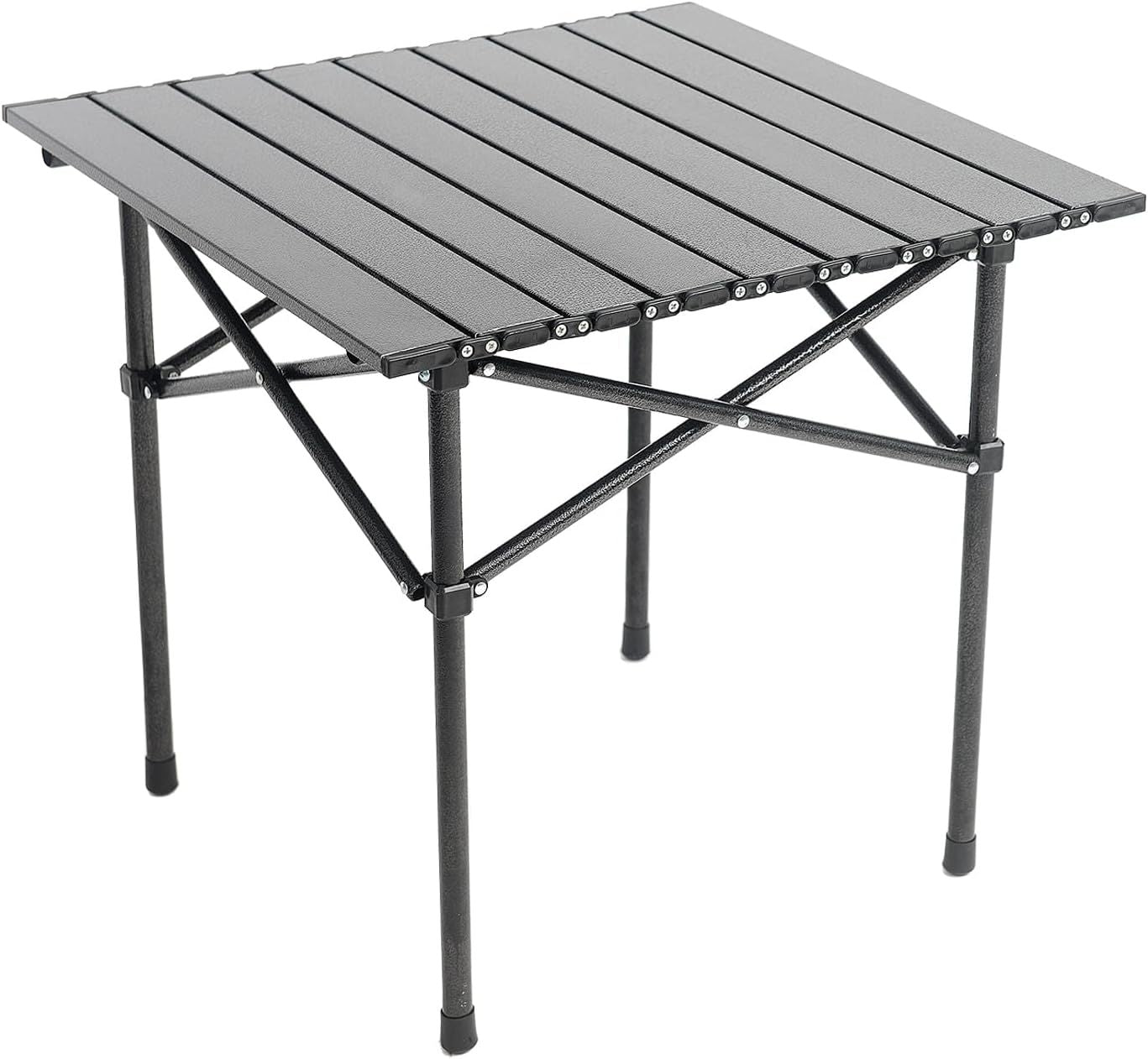 Portable Camping Table Folding Side Table Aluminum Lightweight Table with Carry Bag for Outdoor Cooking Hiking Picnics BBQ Travel (Black)