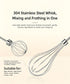 Wireless Electric Egg Beater - USB Rechargeable Handheld Mixer for Baking Whisking Frothing - 304 Stainless Steel Portable Kitchen Tool - Black 3 Speeds