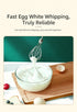Wireless Electric Egg Beater - USB Rechargeable Handheld Mixer for Baking Whisking Frothing - 304 Stainless Steel Portable Kitchen Tool - White 3 Speeds