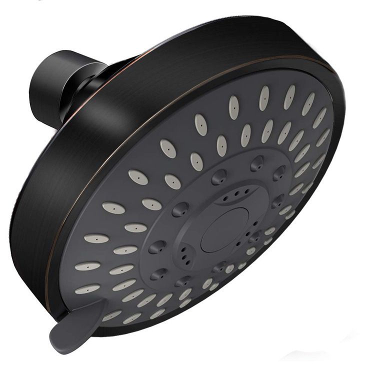 4 Inch Shower Head with 5 Spray Modes - High Pressure Handheld Showerhead for Bathroom Hotel Spa - Black Copper Ball Head