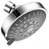 4 Inch Shower Head with 5 Spray Modes - High Pressure Handheld Showerhead for Bathroom Hotel Spa - Silver Copper Ball Head