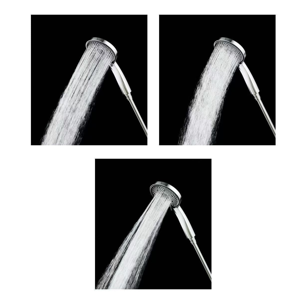 Starry Sky 3-Mode Handheld Shower Head - Large Panel High Pressure Showerhead for Bathroom - Gun Gray with 8 Inch Top Spray
