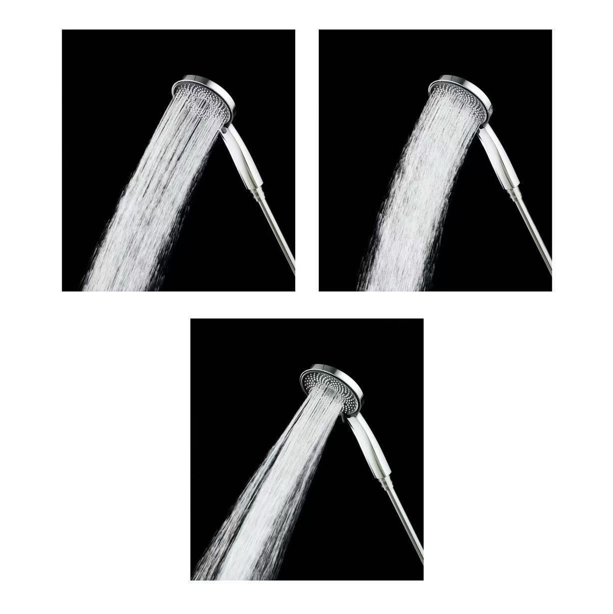 Starry Sky 3-Mode Handheld Shower Head - Large Panel High Pressure Showerhead for Bathroom - Gun Gray with 8 Inch Top Spray