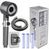 Handheld Shower Head with Brush Massage - High Pressure Filtered Showerhead with Switch for Bathroom - 3-Piece Set (Shower Head with 3 Filters + 1.5m Hose + Drill-Free Bracket)