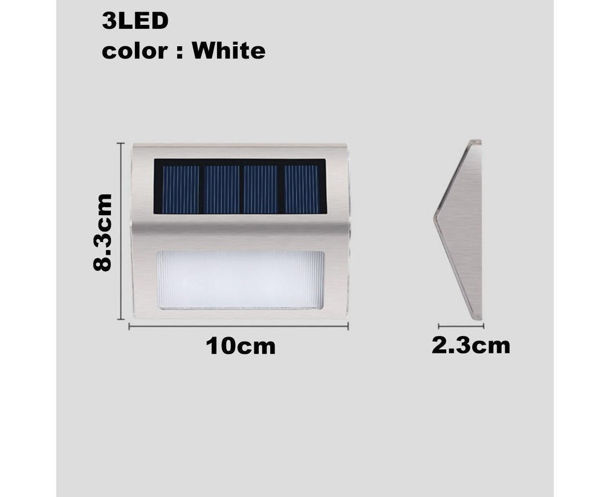 2 Pack Solar Step Lights Bright LED Solar Fence Lights For Garden Patio Decks-warm light