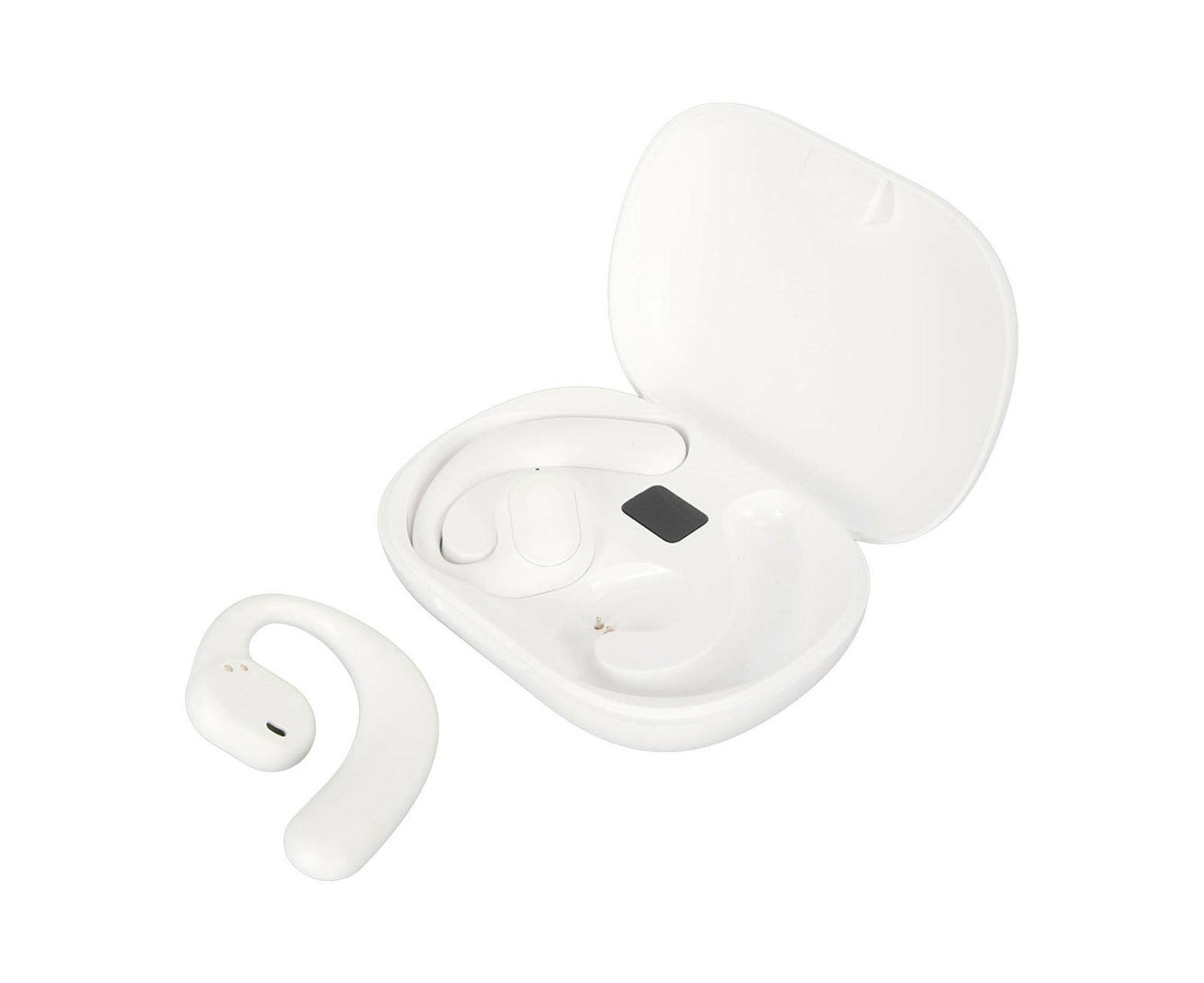Language Translator Earbuds Multifunction Noise Reduction 144 Kinds Languages Real Time Translation Headphone White
