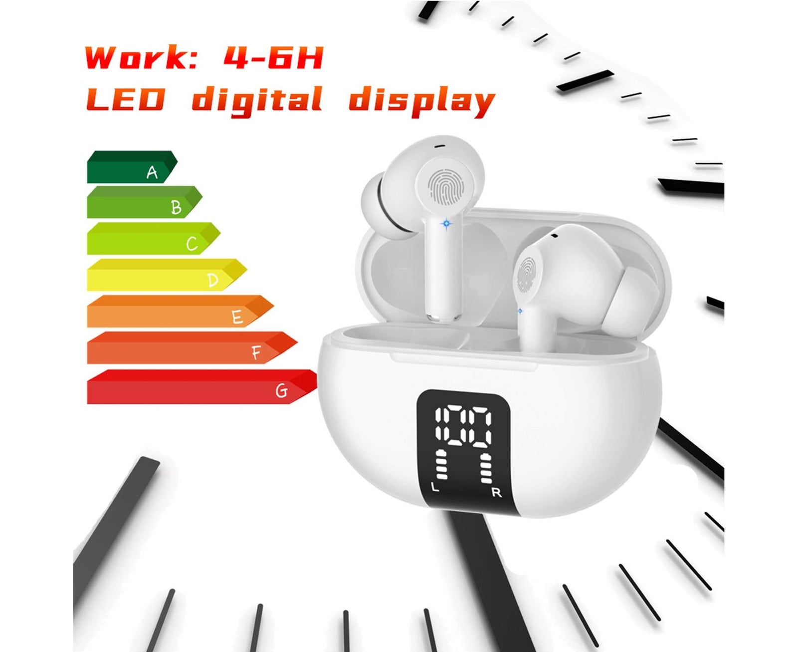 Translator Earbuds Real-Time Language Headphones with BT Connectivity Translation in Over 100 Languages Standby Time Approx Hours