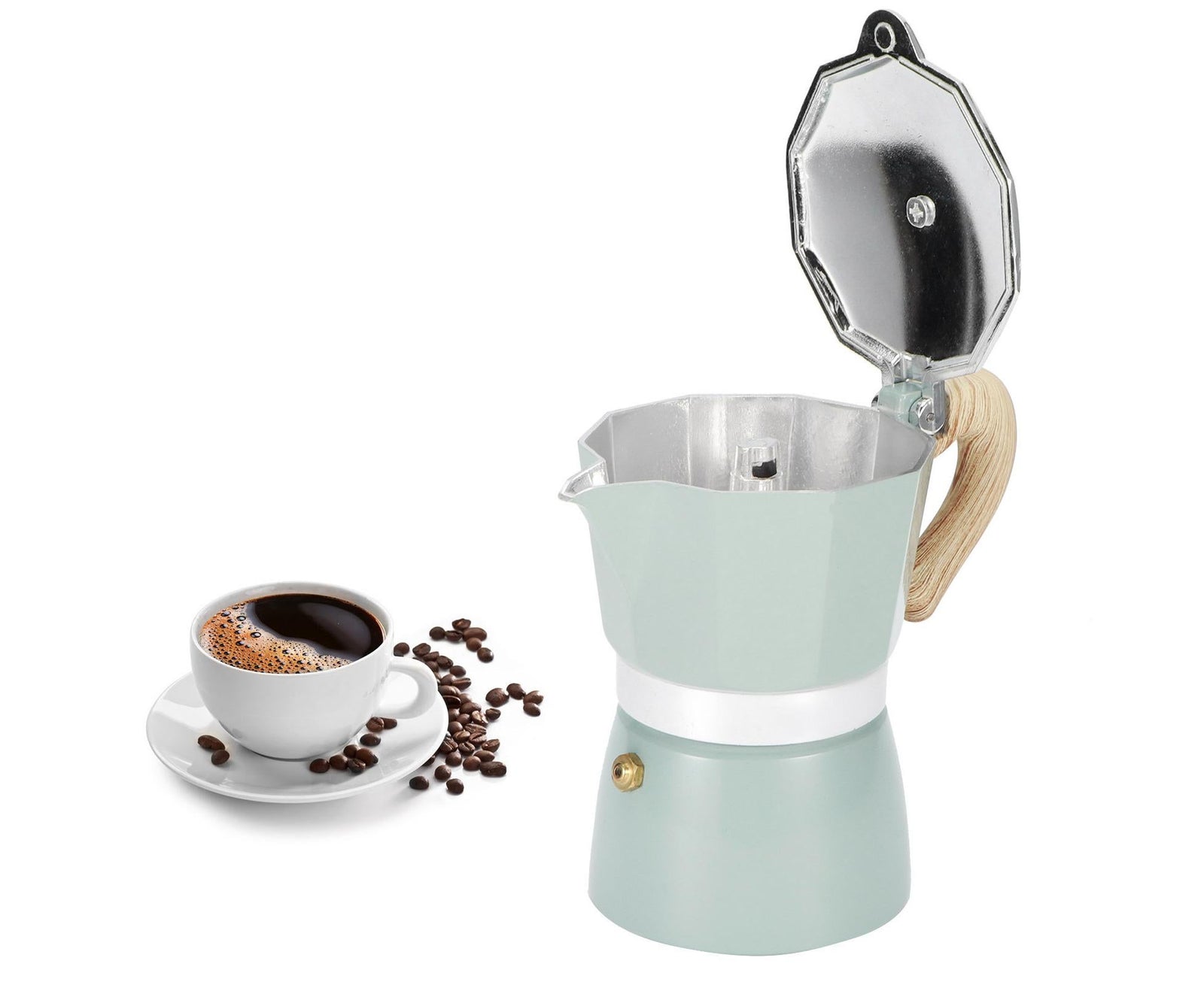 Stovetop Coffee Maker, Aluminum Moka Pot Kettle for Home Kitchen, 150ml