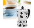 Aluminum Coffee Pot Kettle, Moka Maker for Home Use, Milk Cow Color, 3 Cups, 150ml