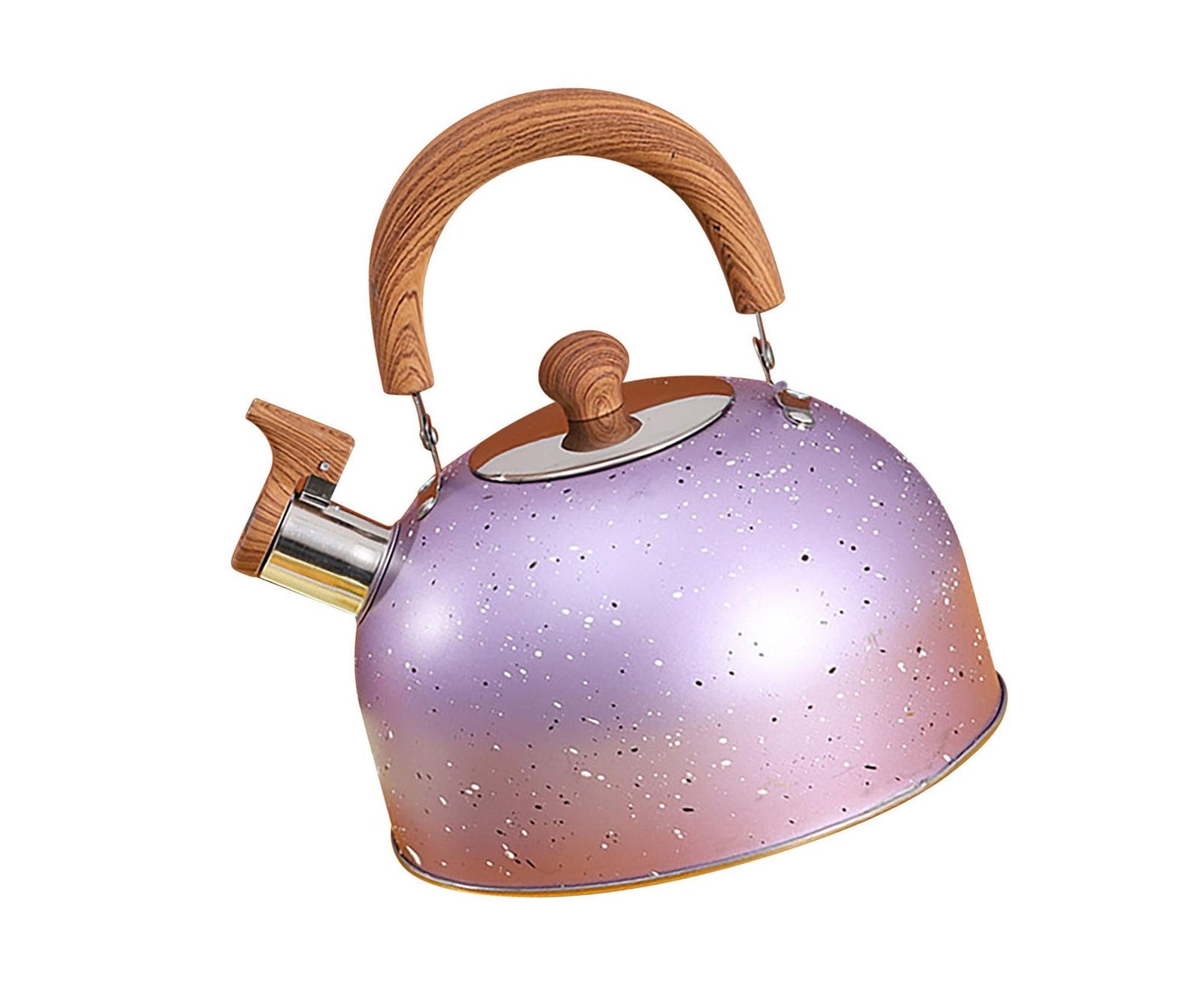 Water Kettle, Stainless Steel Whistle Kettle, Large Capacity Flat Bottom for Gas Induction, 2L, Purple