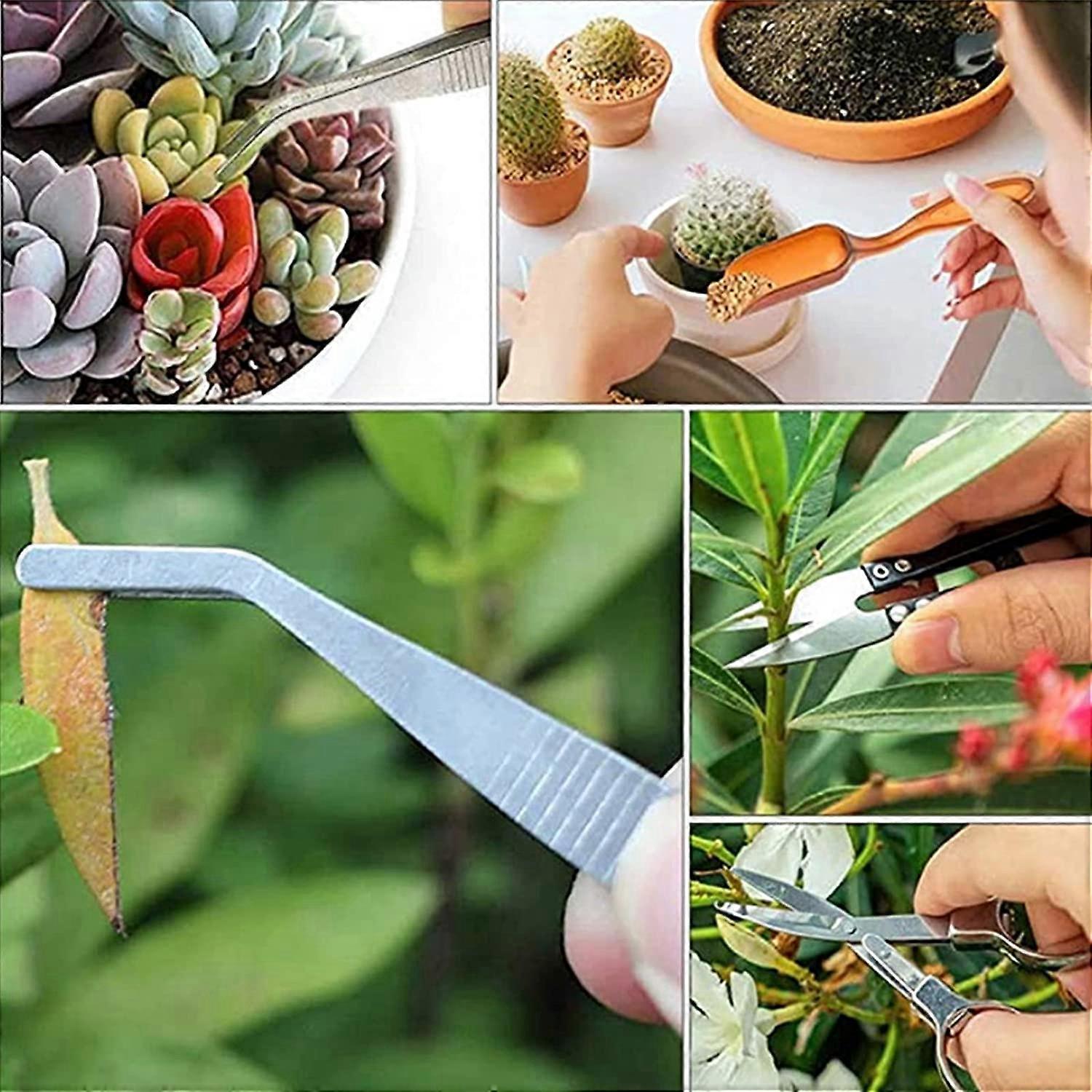 12 Pcs Gardening Tool Set Succulent Tool Kit,Houseplant Rake Mini Gardening Hand Tools,Small Shovel/Rake/Spade