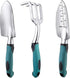 Garden Tool Set, 3-piece Heavy-duty Gardening Tool Cast Aluminum With Soft Rubber Non-slip Handle Durable Garden Hand Tools