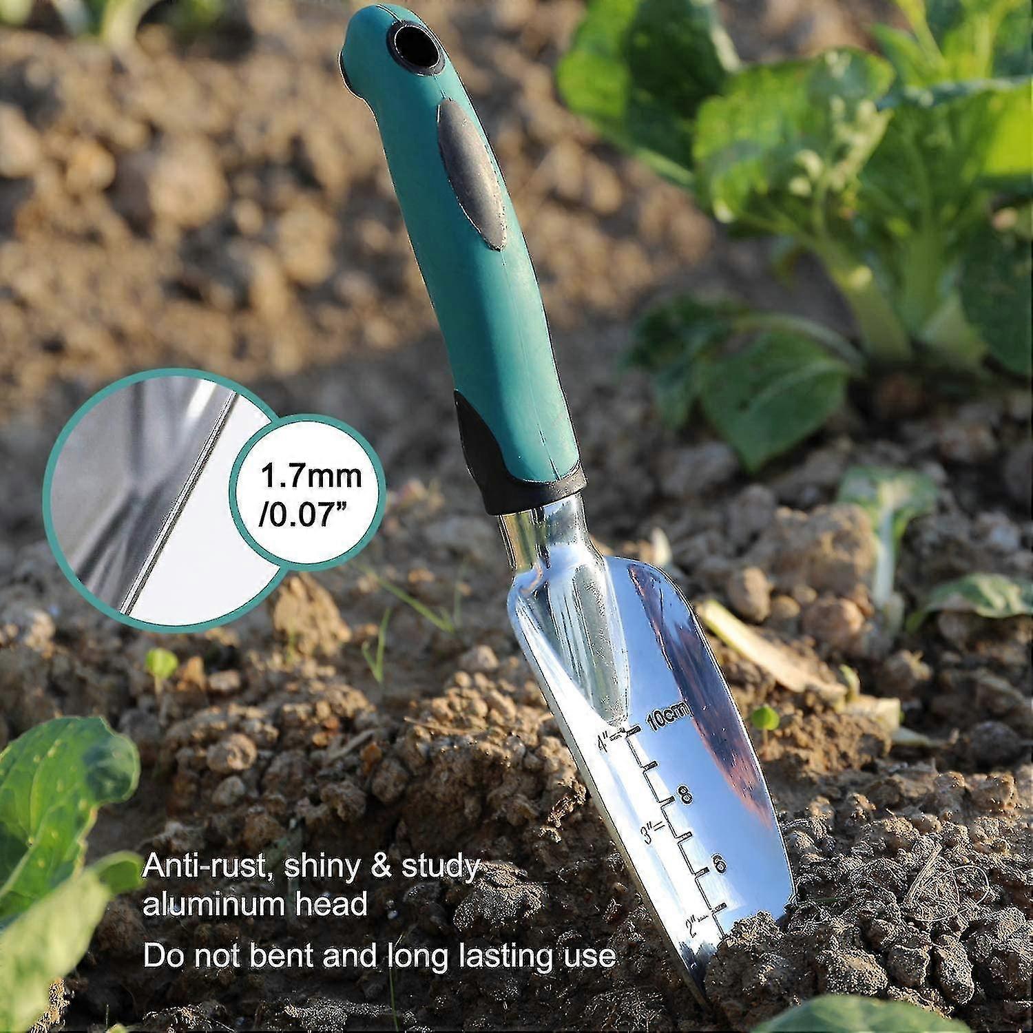 Garden Tool Set, 3-piece Heavy-duty Gardening Tool Cast Aluminum With Soft Rubber Non-slip Handle Durable Garden Hand Tools