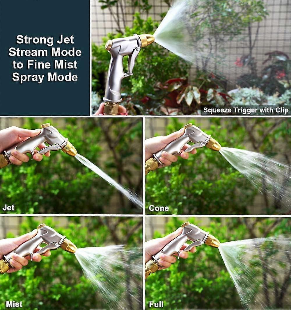100% heavy metal water spray gun, suitable for gardening and car washing, 100% metal construction, consisting of brass nozzle and zinc alloy body