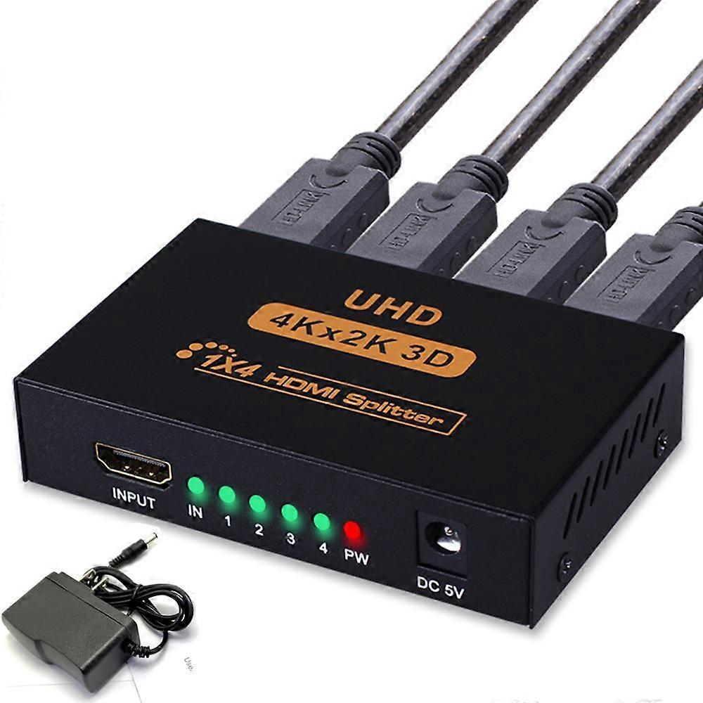 1 In 4 Out 4K HDMI Splitter for Monitor/TV/Computer Display