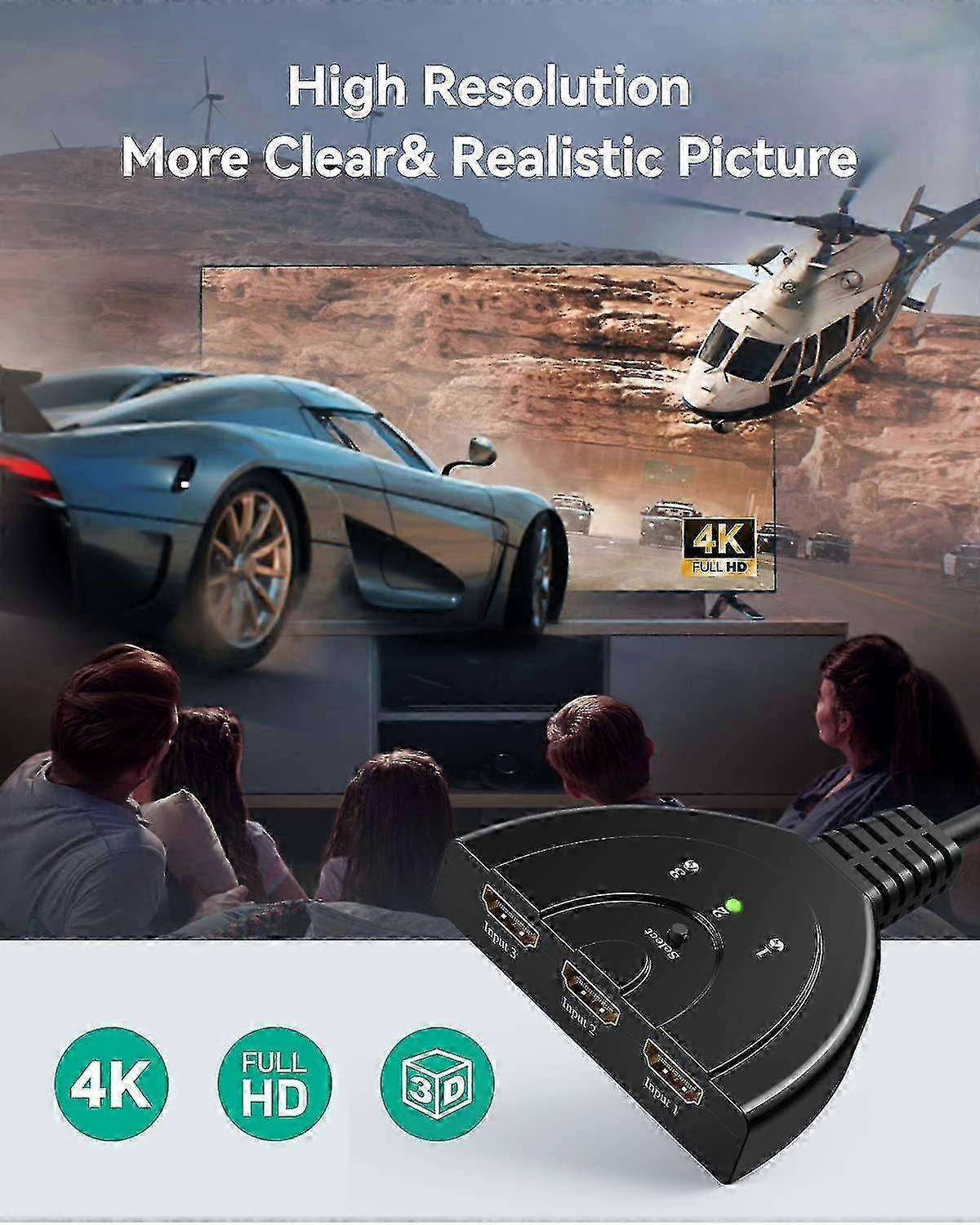 3 In 1 Out HDMI Switcher