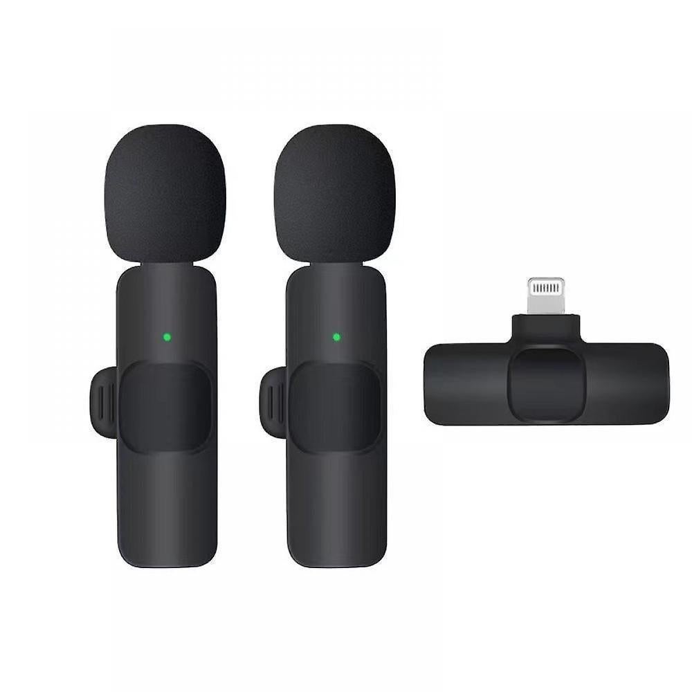 2pcs Wireless Lavalier Microphones - Clip-on Mic for iPhone, iPad, Video, Podcast