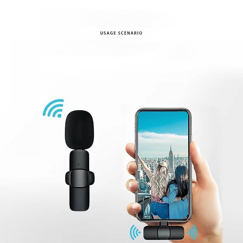 2pcs Wireless Lavalier Microphones - Clip-on Mic for iPhone, iPad, Video, Podcast