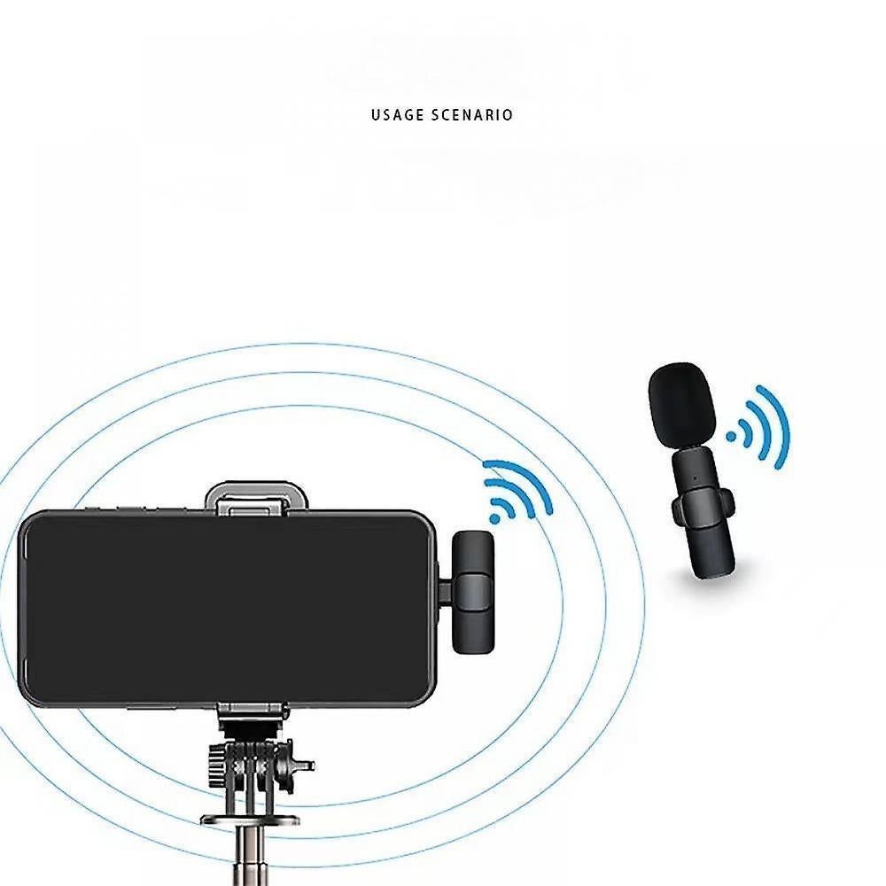 2pcs Wireless Lavalier Microphones - Clip-on Mic for iPhone, iPad, Video, Podcast