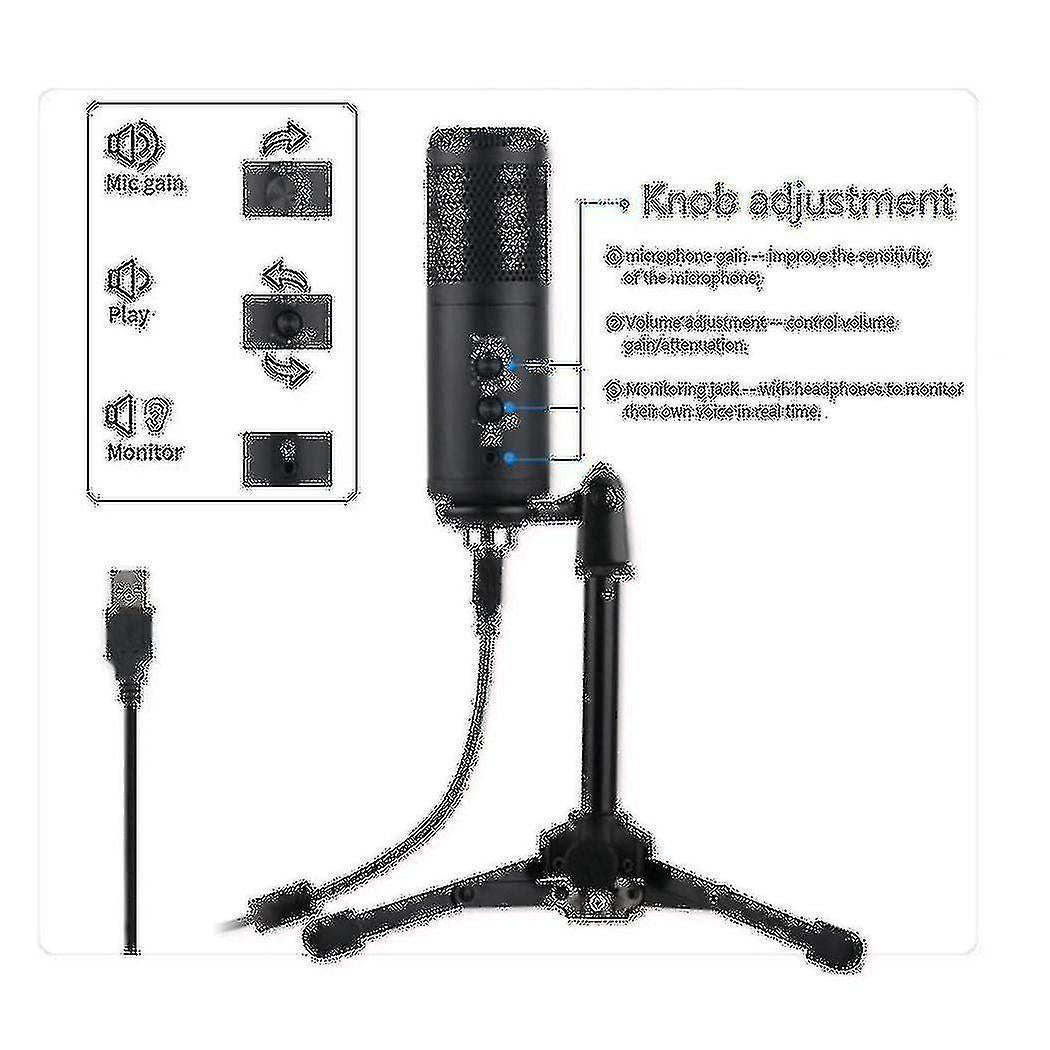 Professional USB Condenser Microphone - Studio Grade Recording Mic
