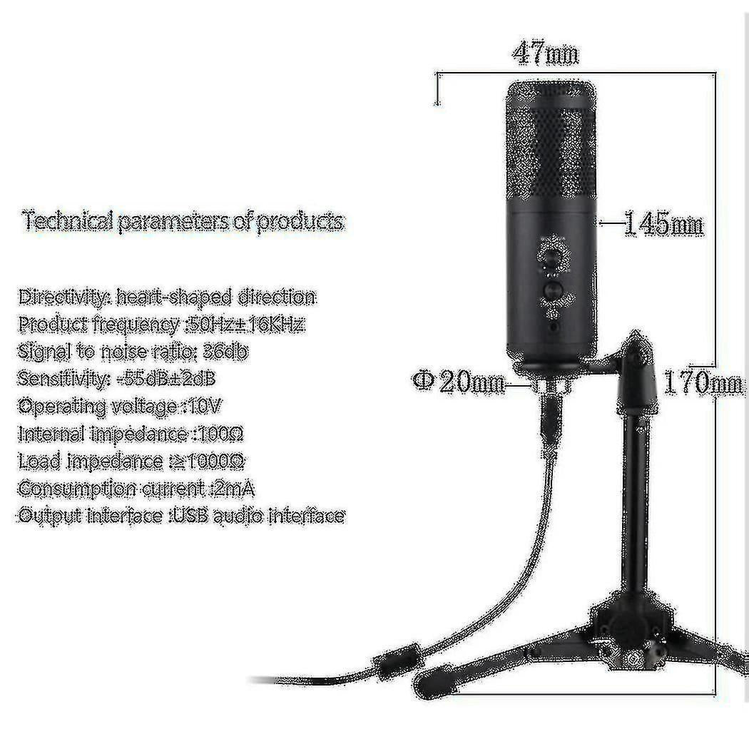Professional USB Condenser Microphone - Studio Grade Recording Mic