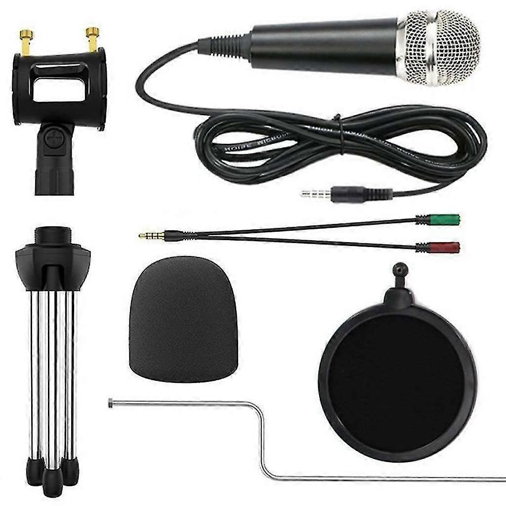 Metal Condenser Microphone Set - PC/Laptop Studio Recording Microphone Kit