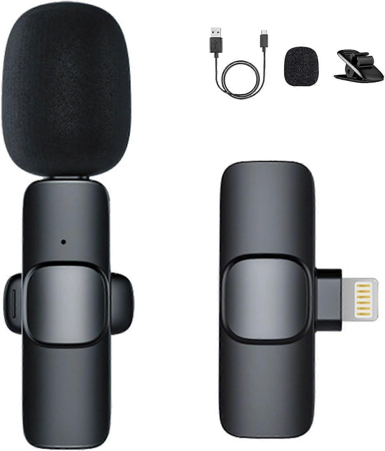 K8 Wireless Lavalier Microphone - Clip-on Mini Mic for Streaming or Interviews