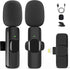 2-Pack Wireless Lavalier Microphones - Clip-on Mini Mics for iPhone Recording
