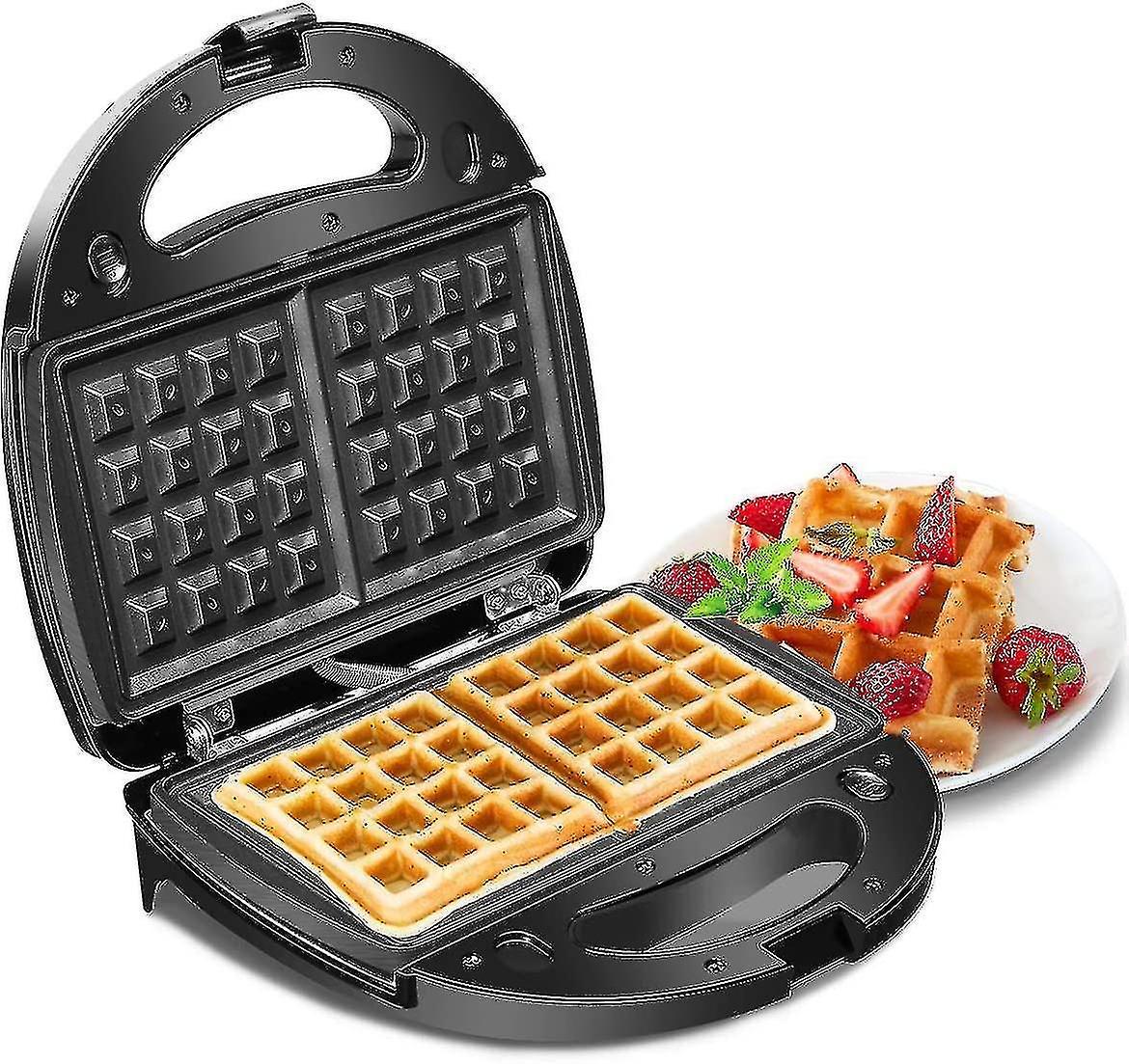 Waffle & Sandwich Maker - 2-in-1 Waffle Iron Panini Press Toaster Breakfast Machine