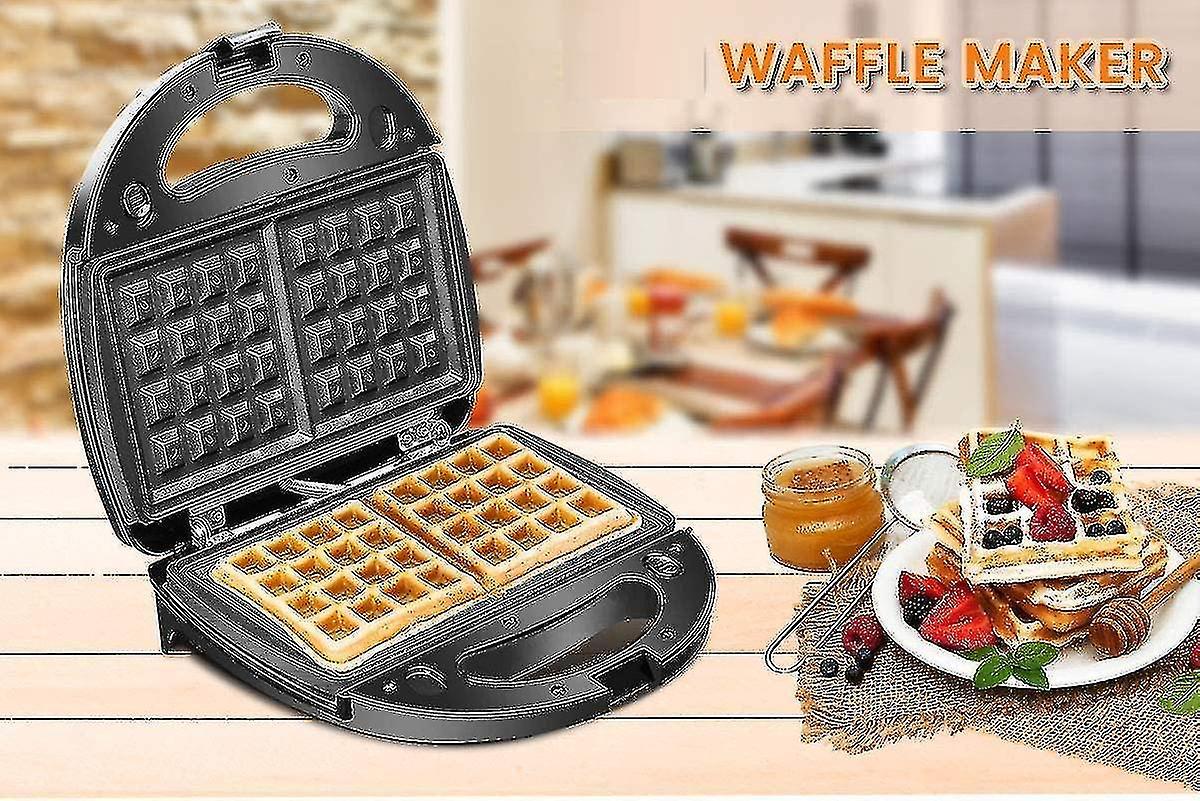 Waffle & Sandwich Maker - 2-in-1 Waffle Iron Panini Press Toaster Breakfast Machine