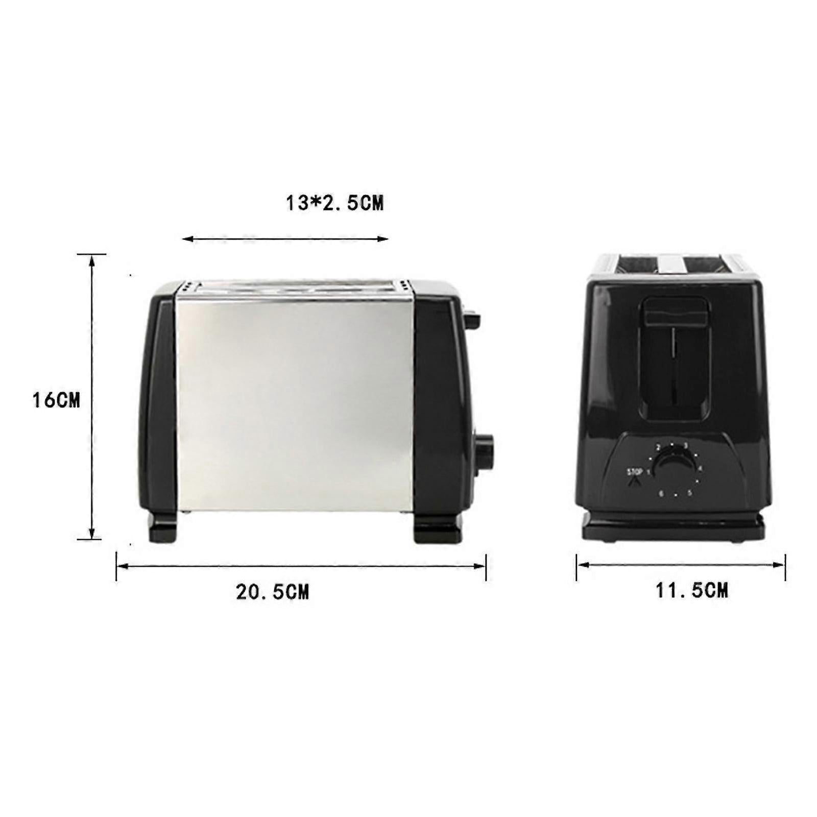 2-Slice Wide Slot Stainless Steel Toaster, Home Breakfast Machine