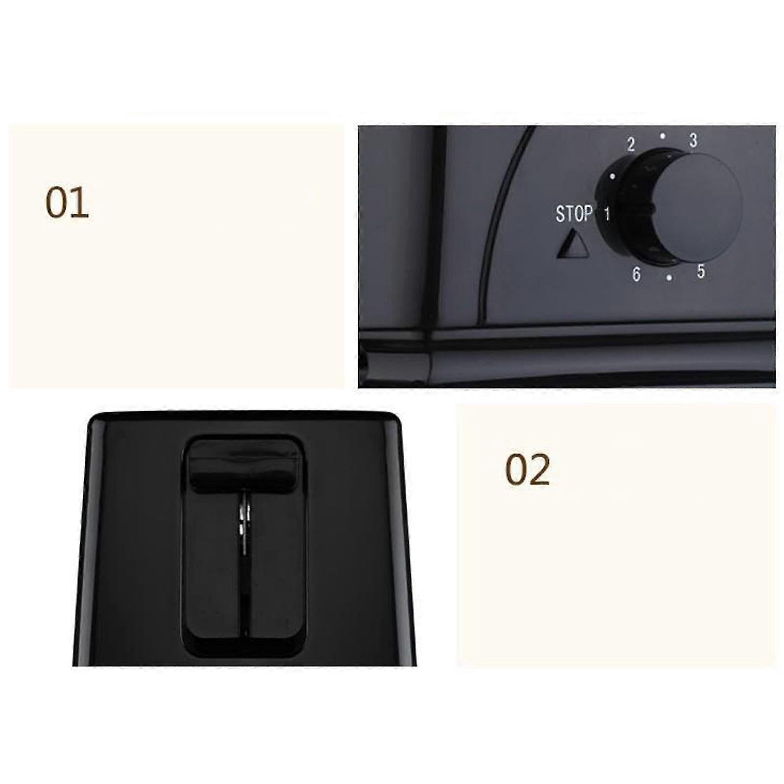 2-Slice Wide Slot Stainless Steel Toaster, Home Breakfast Machine