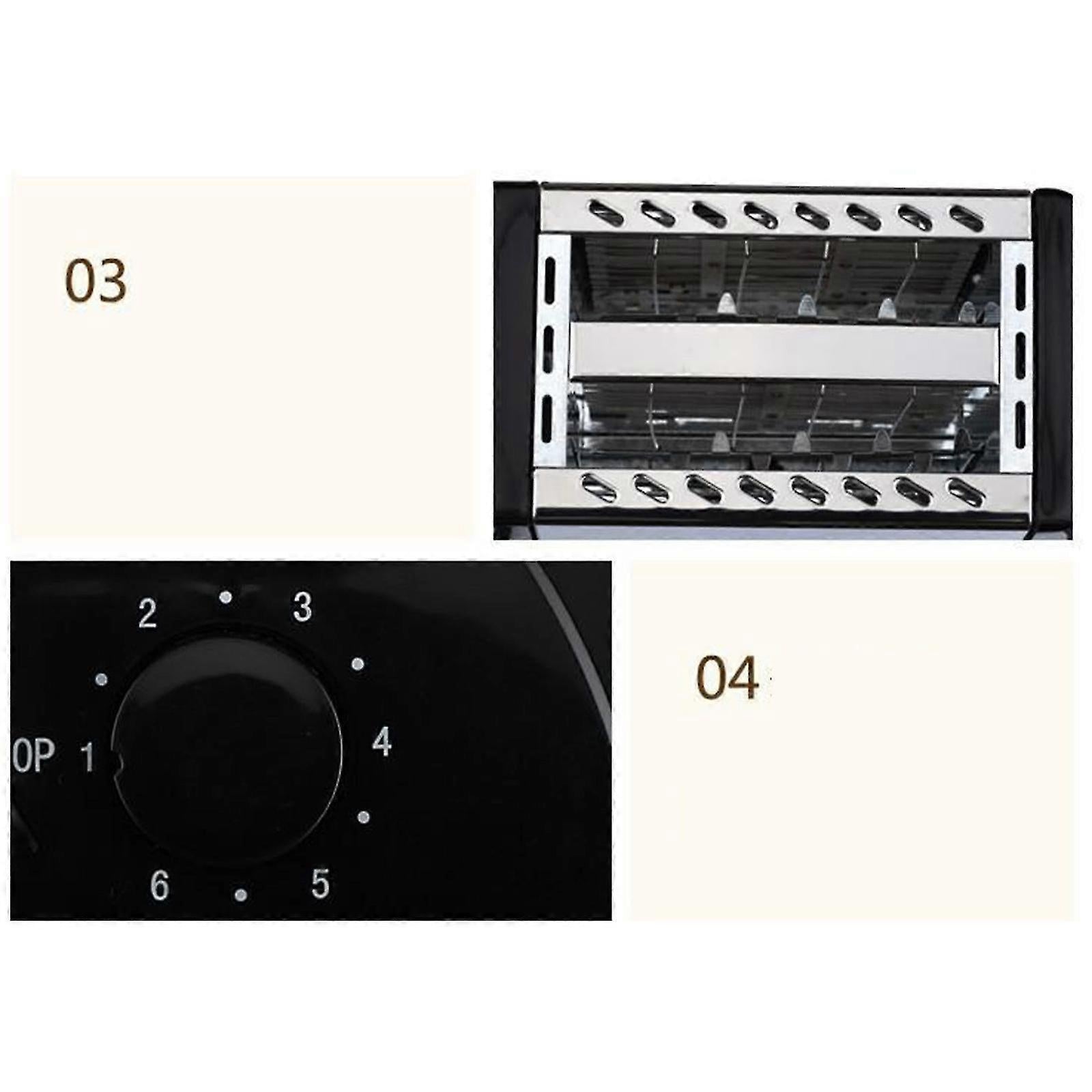 2-Slice Wide Slot Stainless Steel Toaster, Home Breakfast Machine